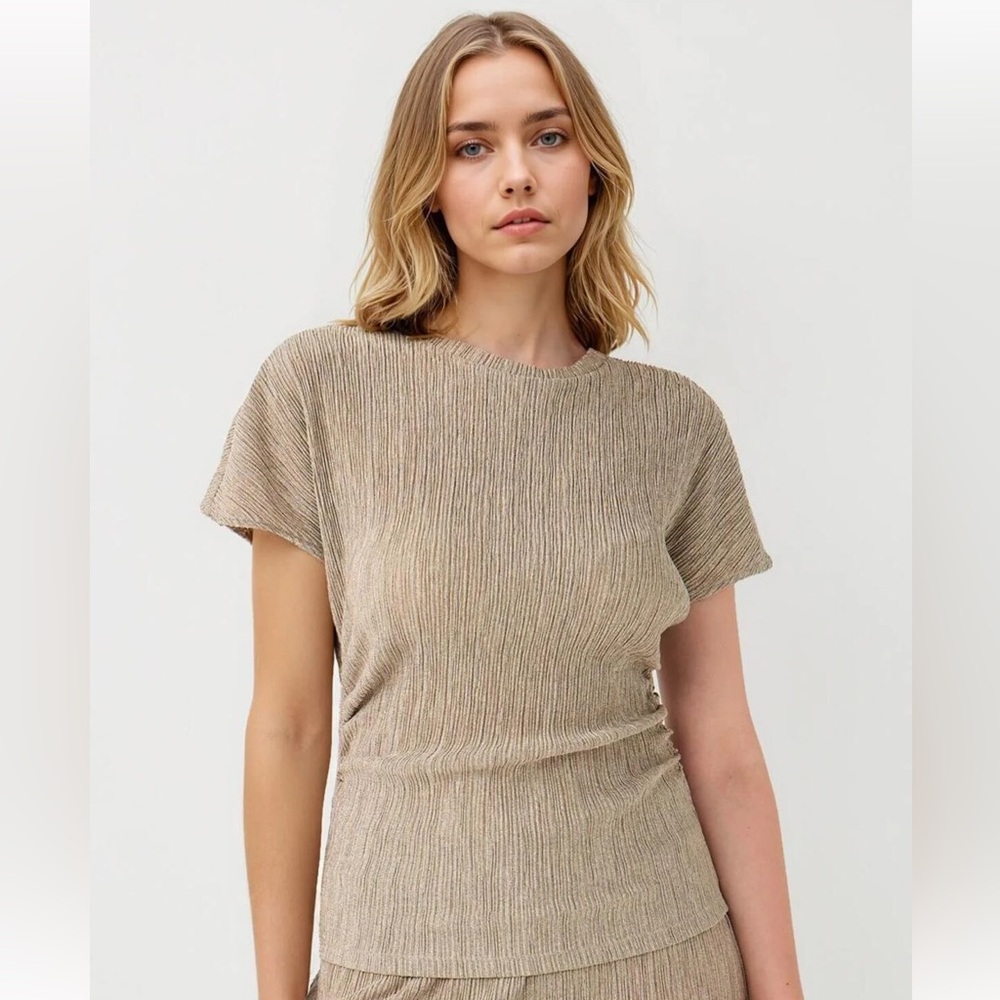 Anthropologie W5 Metallic Thread Top NWT